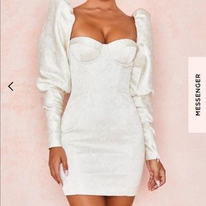 House of cb dress. Ivory, thick fabric.